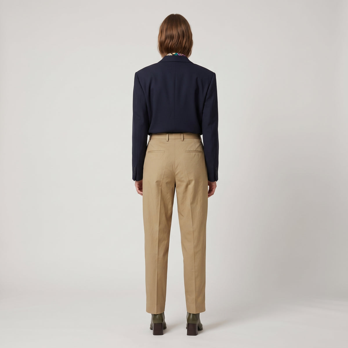 DRIES VAN NOTEN Camel Tailored Cotton Trousers - view 5