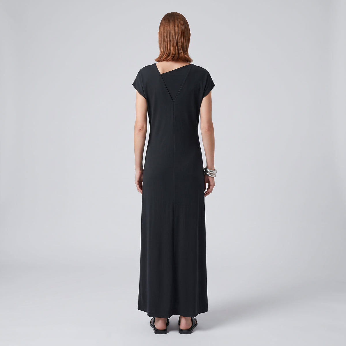 PLAN C Asymmetric Draped Midi Dress - view 5