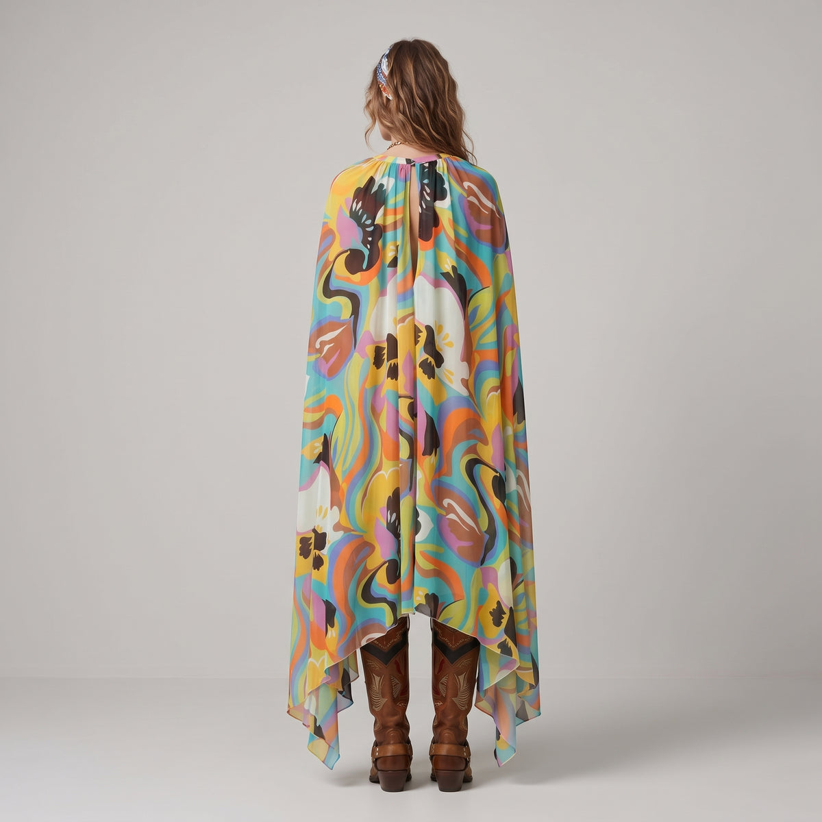 ETRO Psychedelic Floral Silk Kaftan Dress - view 5