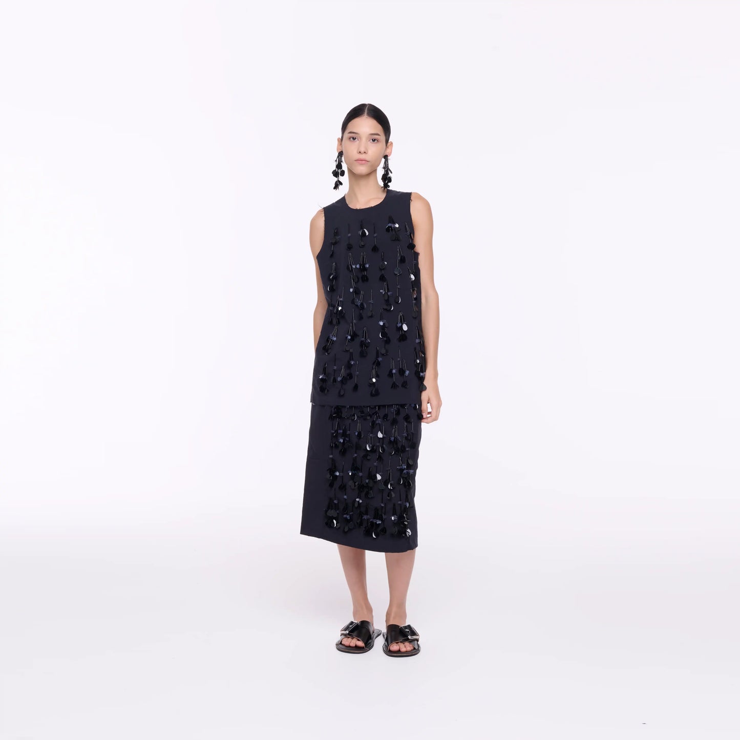 Top with sequin embroidery