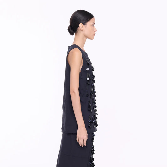 Top with sequin embroidery