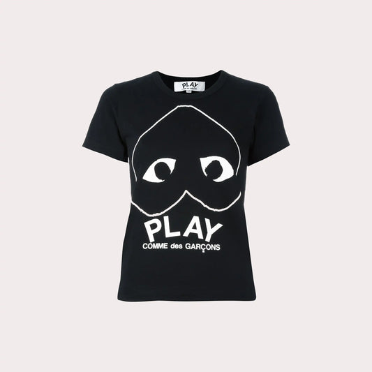 Black cotton logo print T-shirt
