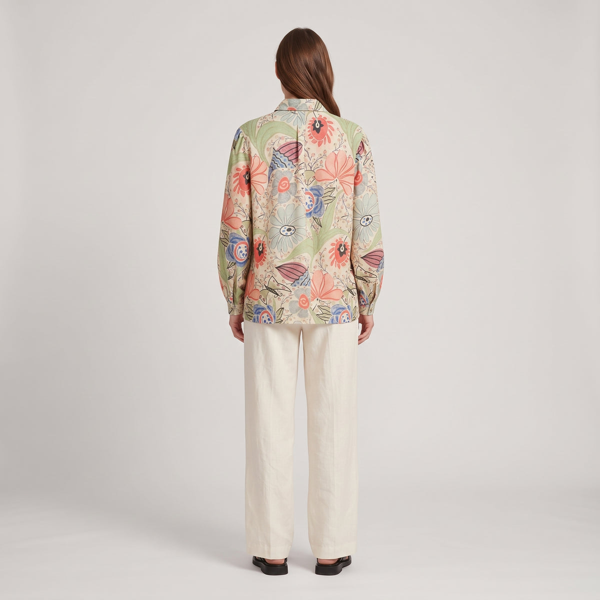 Coral Floral Shirt Jacket