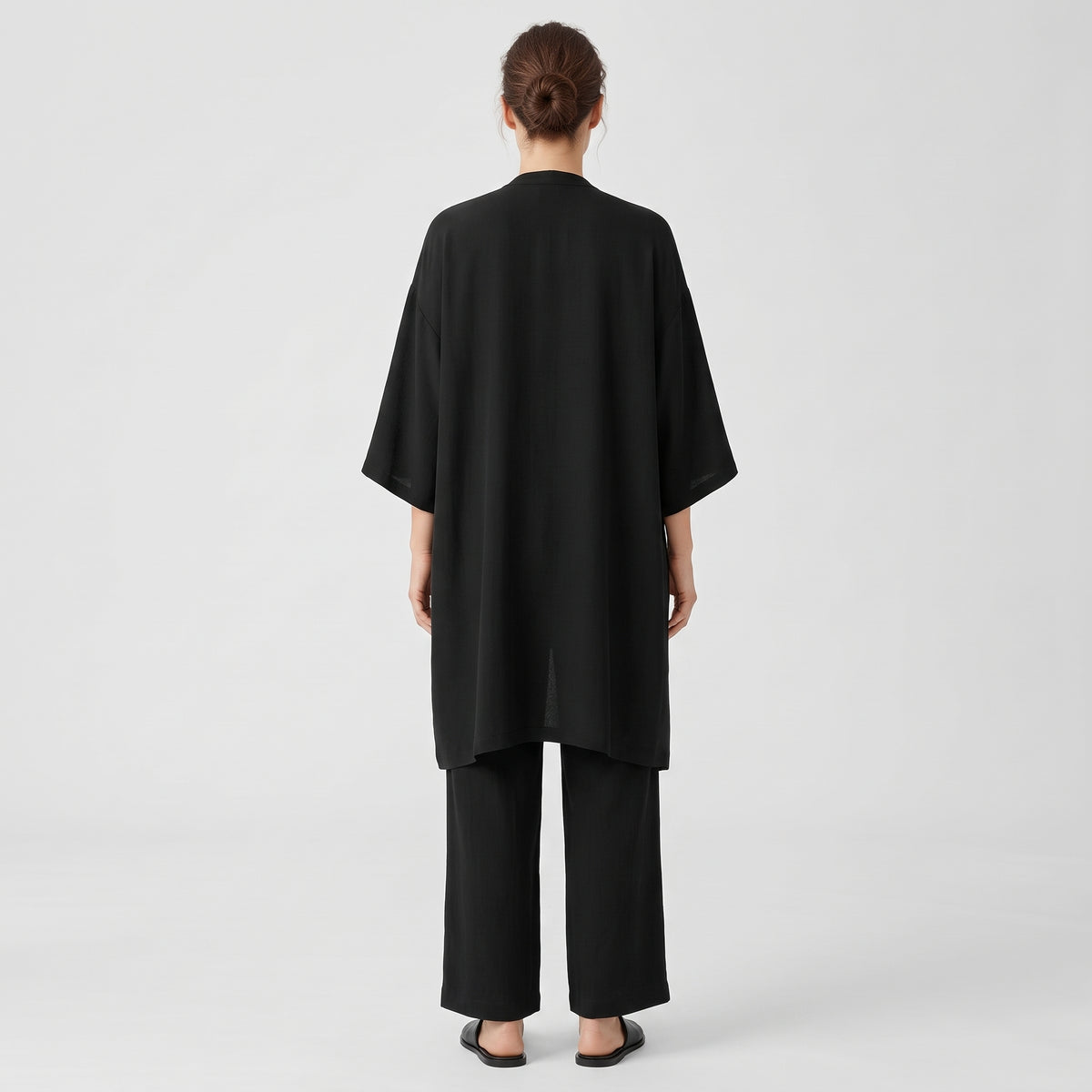 Flowing Black Open Front Jacket