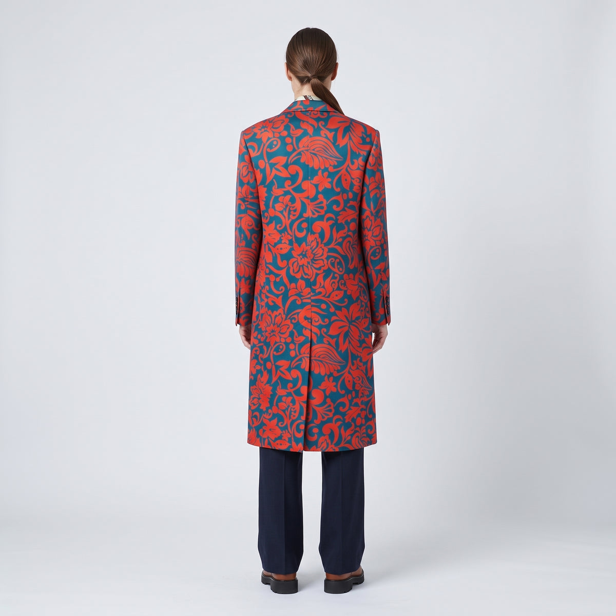 Vibrant Floral Jacquard Coat