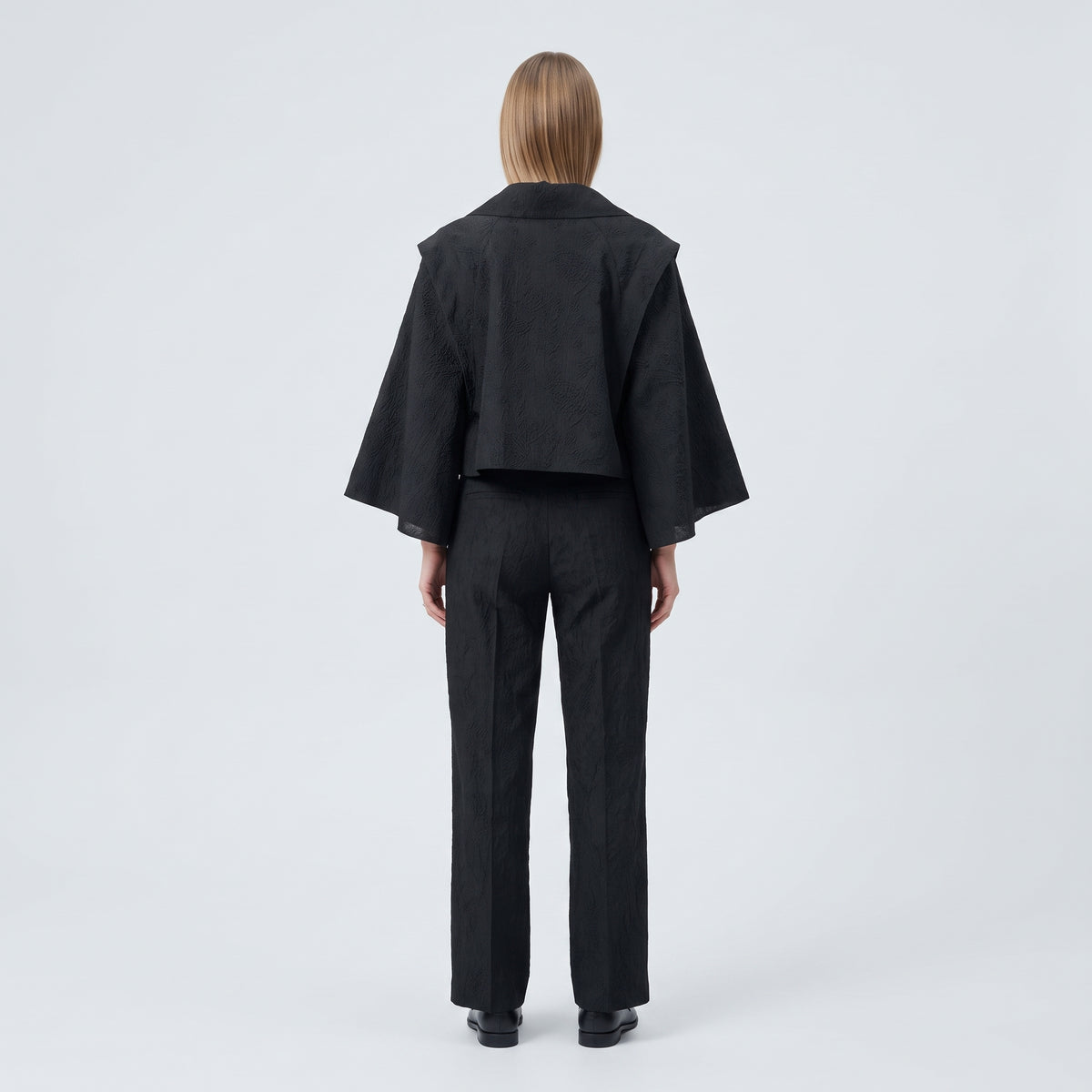 MIIN Cropped Textured Jacquard Jacket - view 5