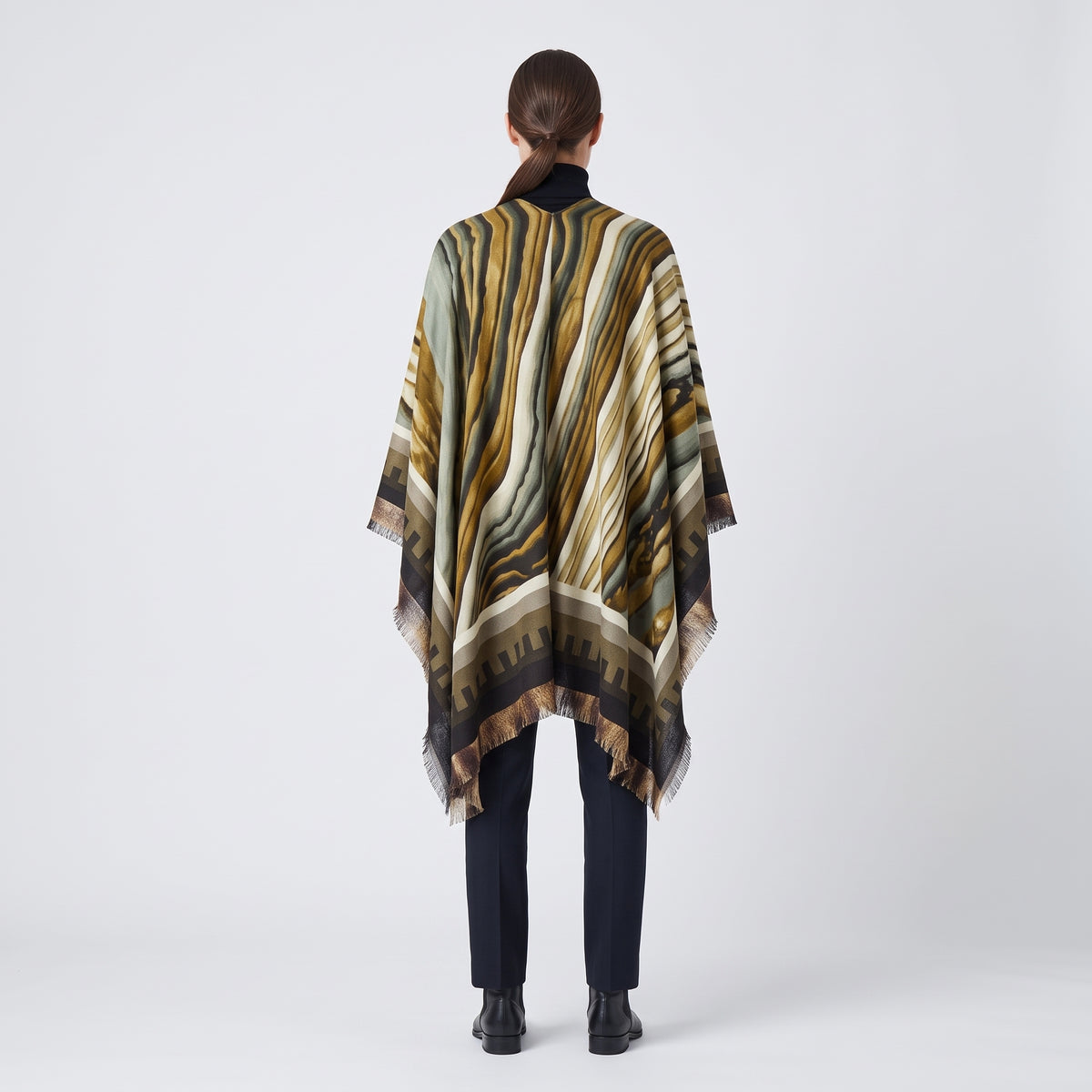 MAISON PASSAGE Waves Printed Fringed Kimono - view 5