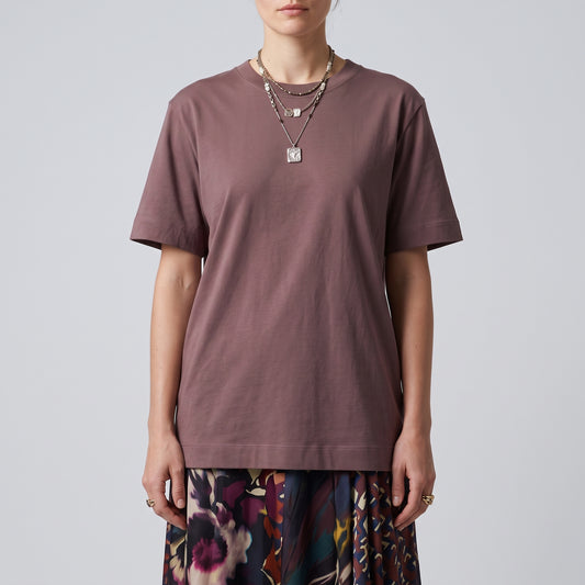 DRIES VAN NOTEN Aubergine Supima Cotton T-Shirt - view 2