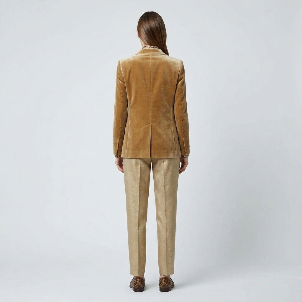 Paisley Jacquard Tailored Trousers