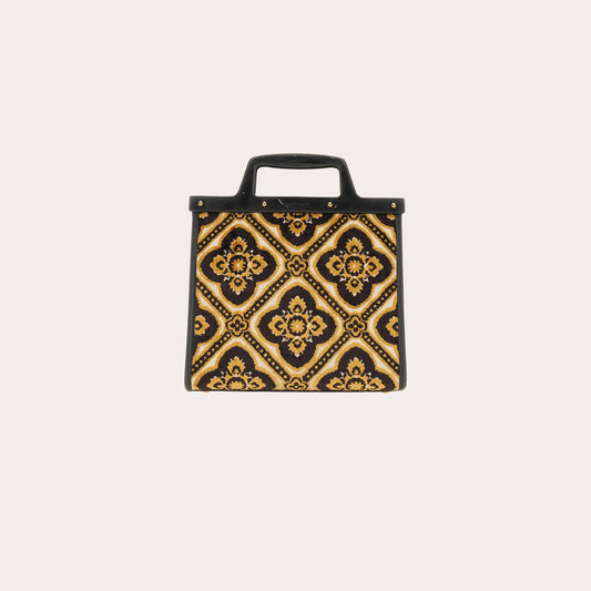 Embroidered Velvet Mini Tote Bag