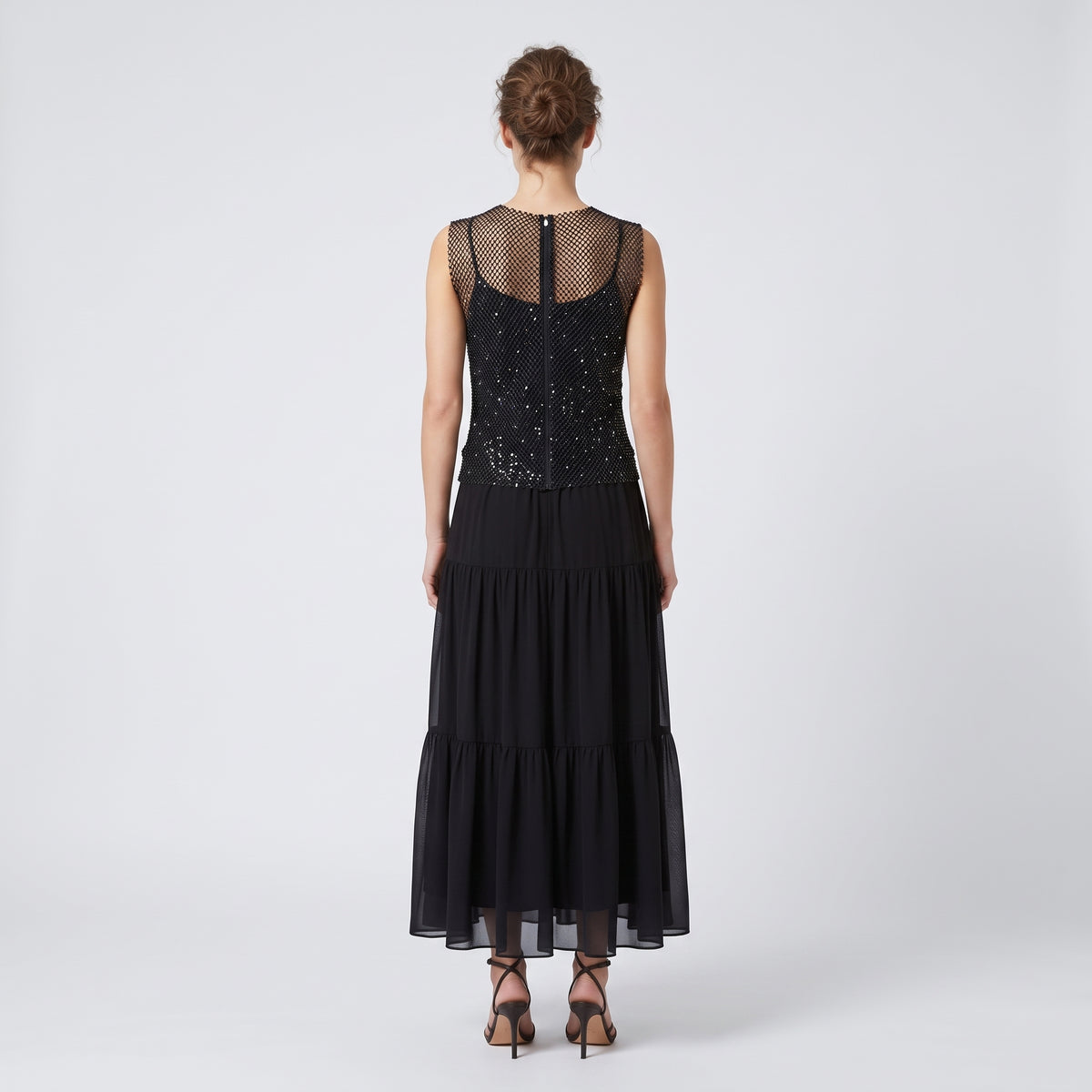 ALBERTA FERRETTI Black Fishnet Sleeveless Top - view 5