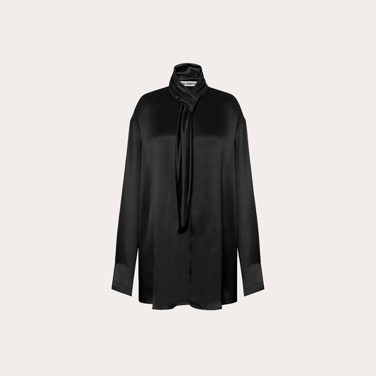 BLOUSE/SKIRT SET-Glossy Satin