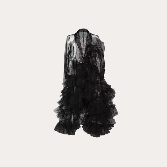 MID LENGTH RUFFLES TULLE JACKET