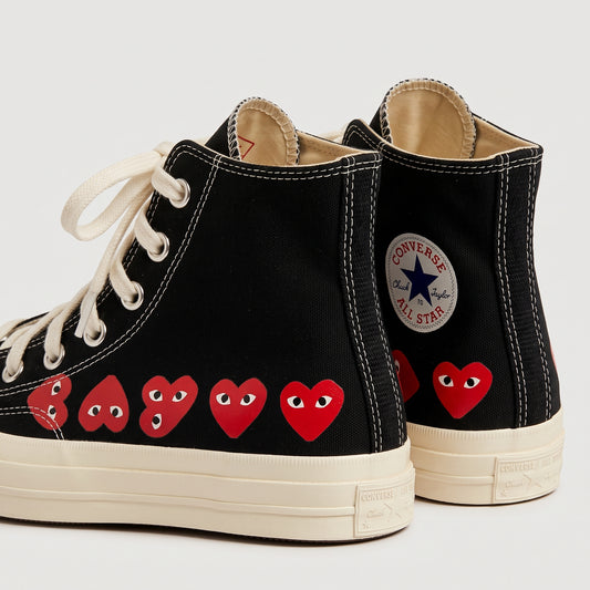 High Top Heart Print Sneakers