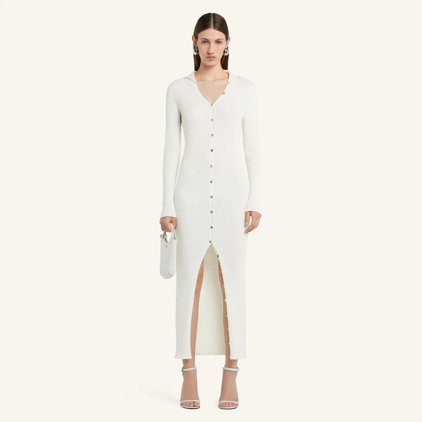 LIGHT RIB CARDIGAN LONG DRESS