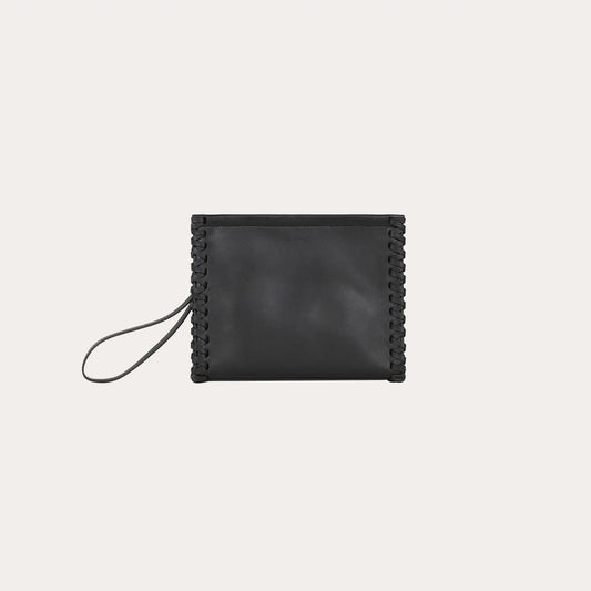 Leather clutch bag