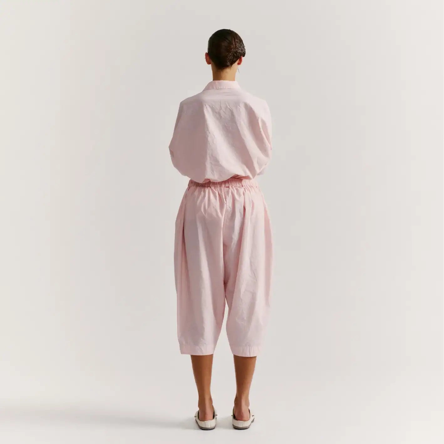 Refined cotton-silk blend pants