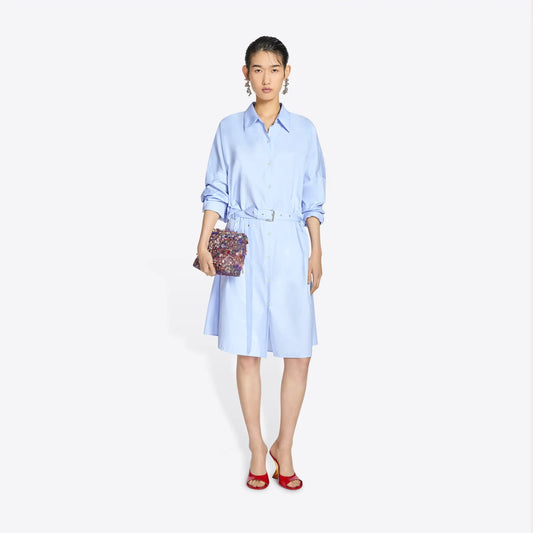 Belted shirt dress
