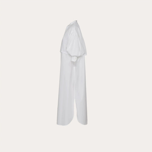 Cotton Balloon Sleeve Dress