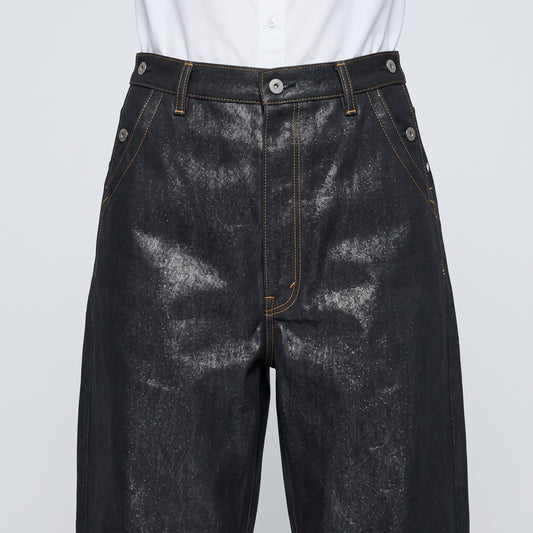 Metallic Cuff Wide Leg Trousers