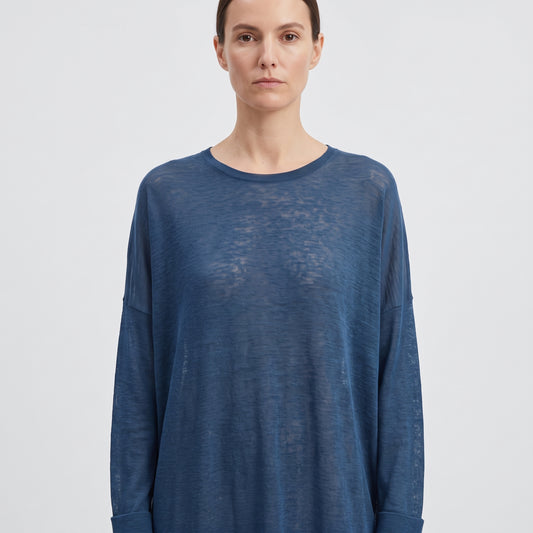 DUSAN Blue Lightweight Knit Midi Dress - view 2