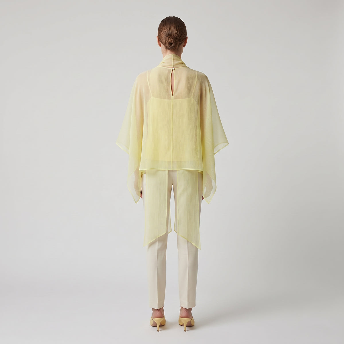 Sheer Lemon Layered Overlay Top