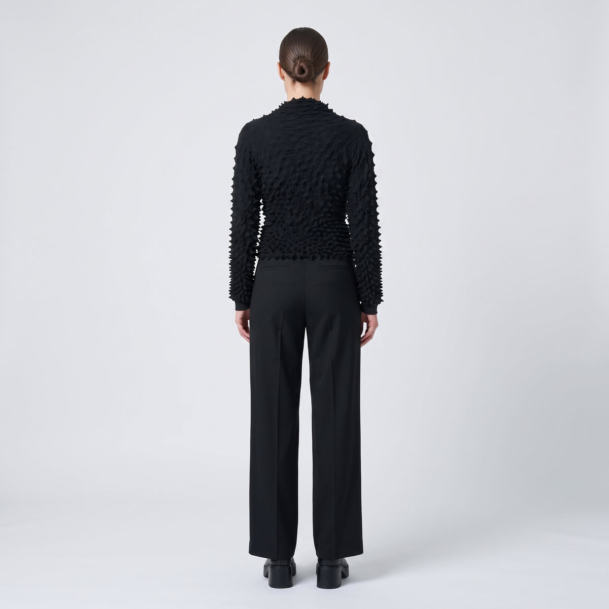 BUNZABURO Textured Shibori Mock Neck Blouse - view 5