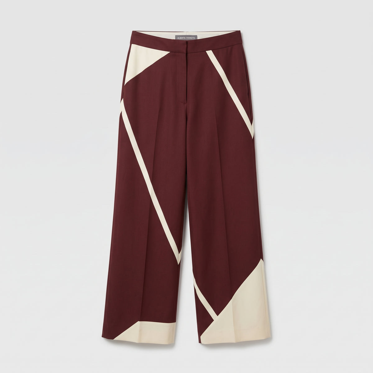 Geometric Wide-Leg Tailored Trousers