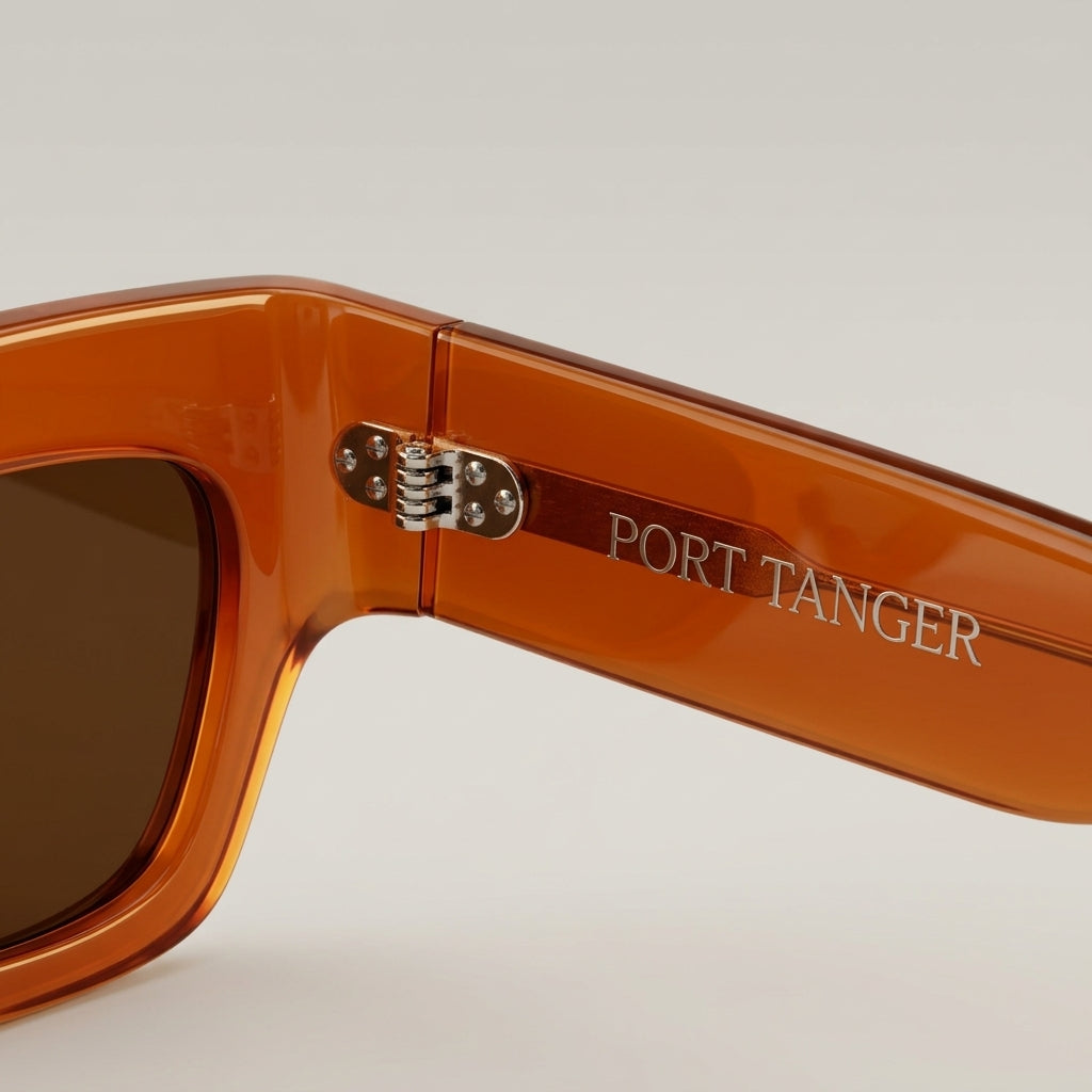 Chunky Orange Rectangle Sunglasses