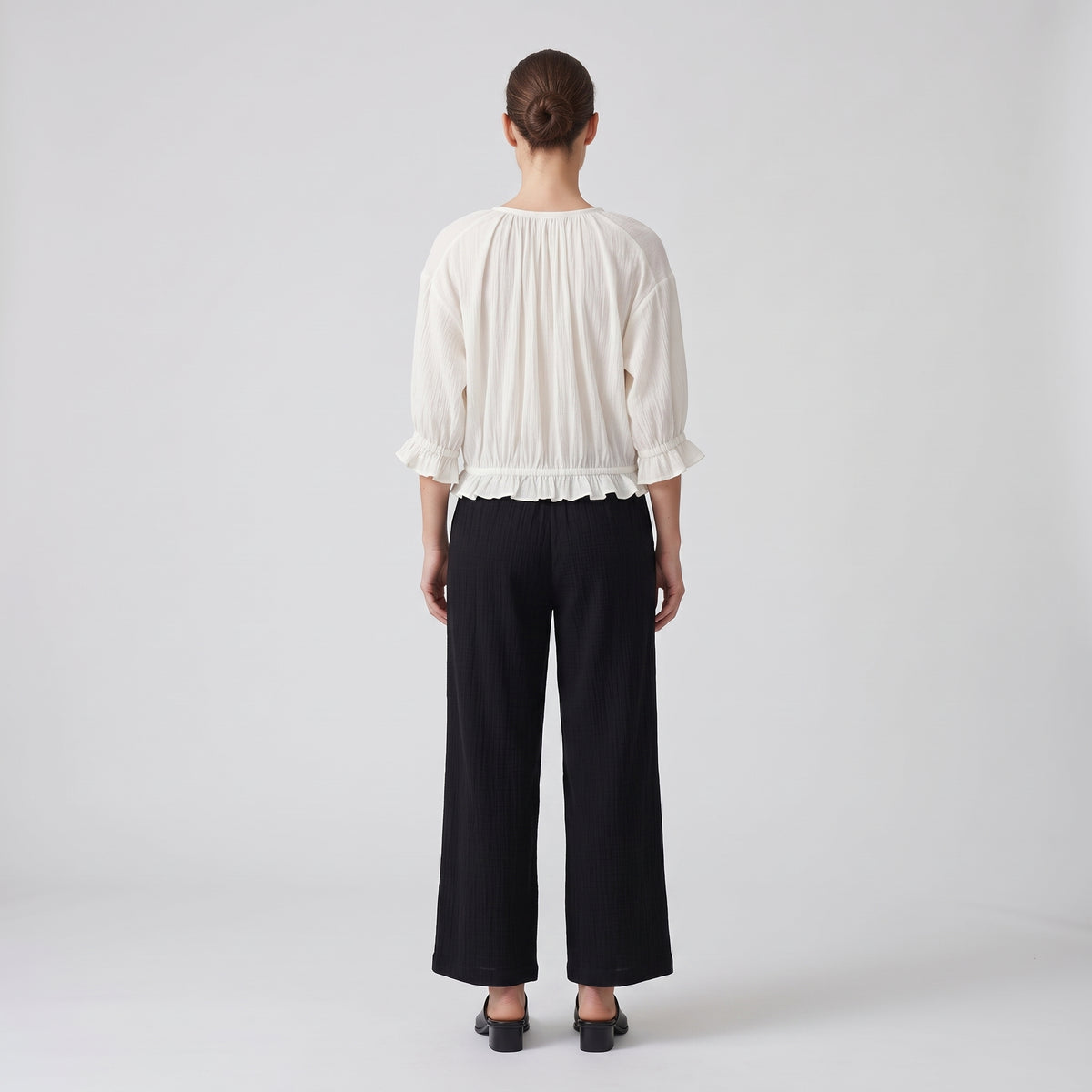 Perla Plissé Ruffled Blouse