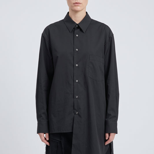 COMME DES GARCONS Asymmetric Hem Cotton Black Shirt - view 2