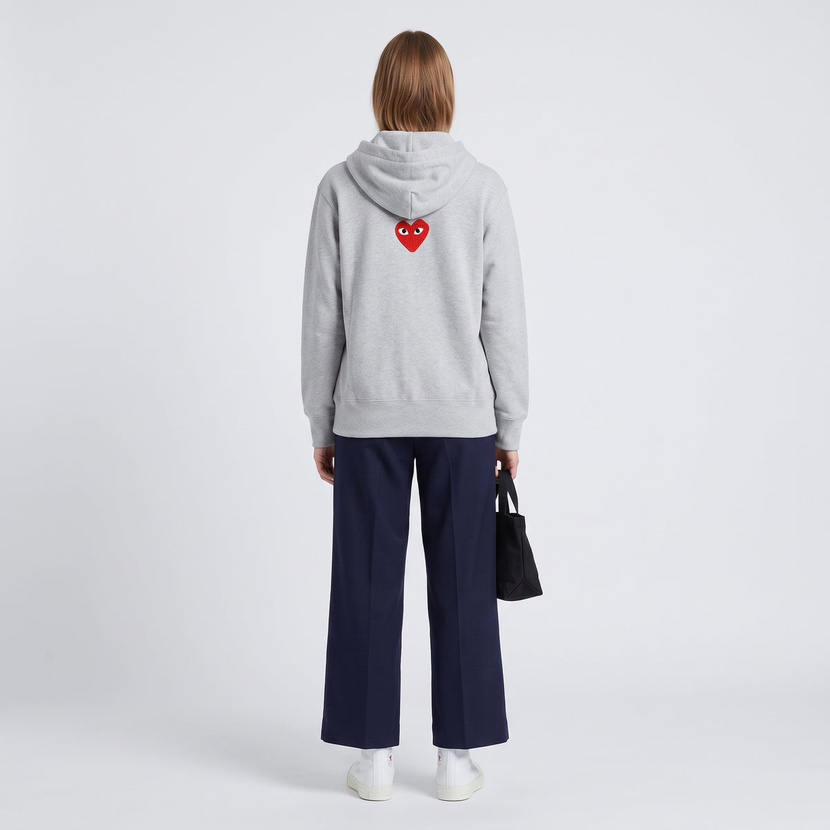CDG PLAY Classic Grey Zip-Up Hoodie - view 5
