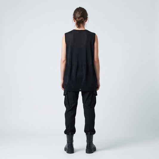 Sleeveless Draped Knit Top
