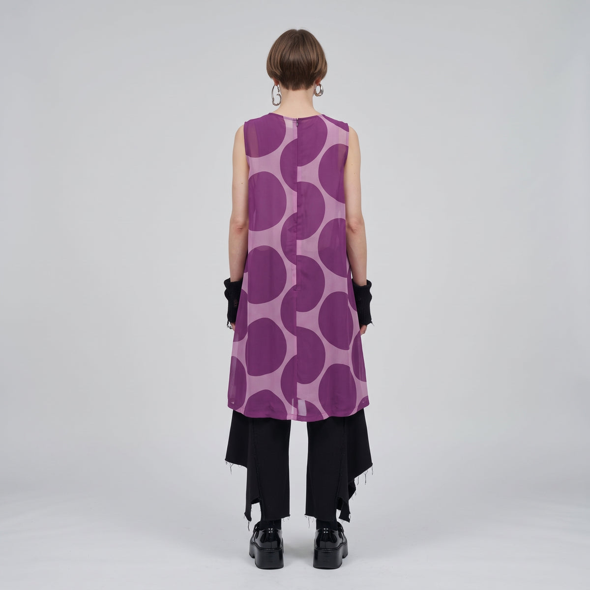 COMME DES GARCONS Purple Bow Embellished Shift Dress - view 5