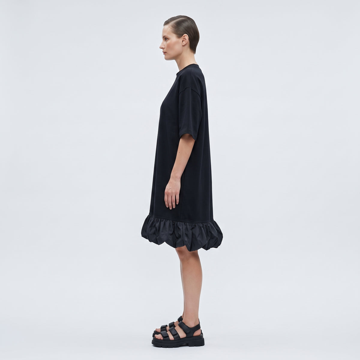 Ruffle Hem T-Shirt Dress