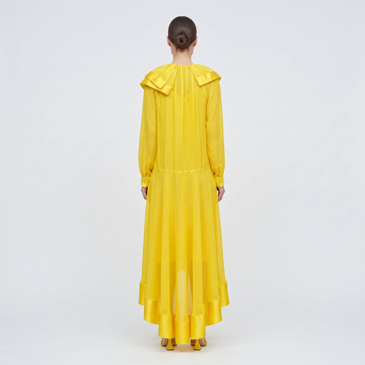 Ruffled Yellow Midi Dress