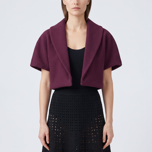 ALAIA Cropped Textured Knit Bolero Jacket - view 2