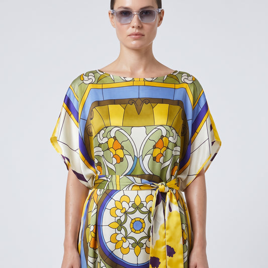 MAISON PASSAGE Yellow Multi Printed Midi Dress - view 2