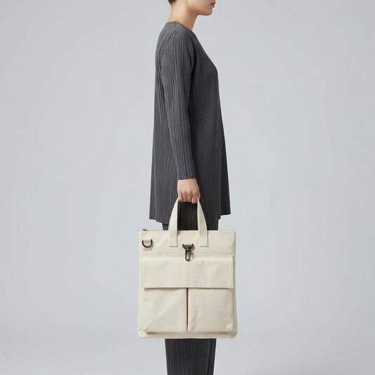 CDG SHIRT Ecru Canvas Utility Tote Bag - view 2