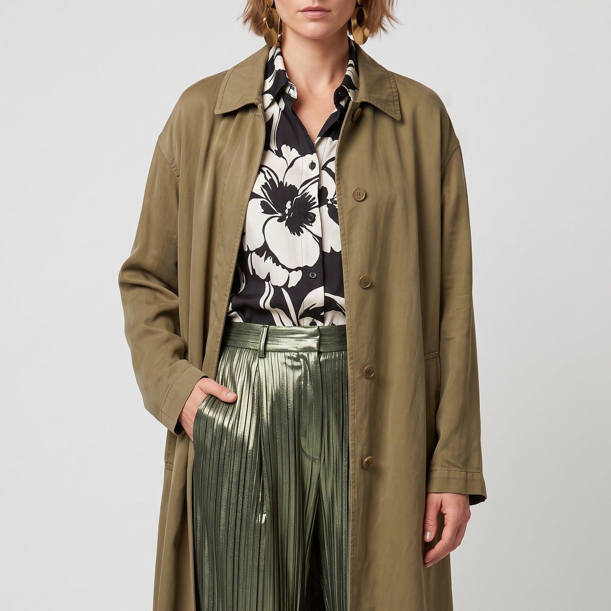 Umber Longline Trench Coat