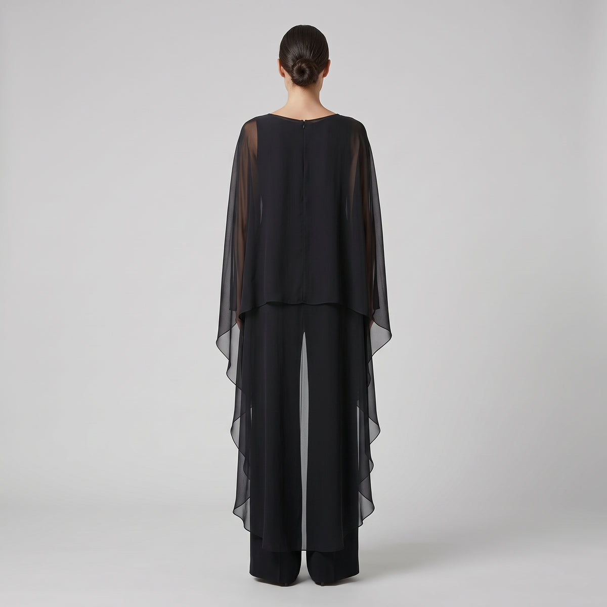 Elegant Draped Cape Jumpsuit
