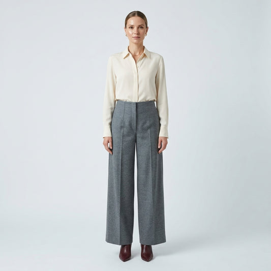 NATAN Tailored Wide-Leg Grey Trousers - view 2