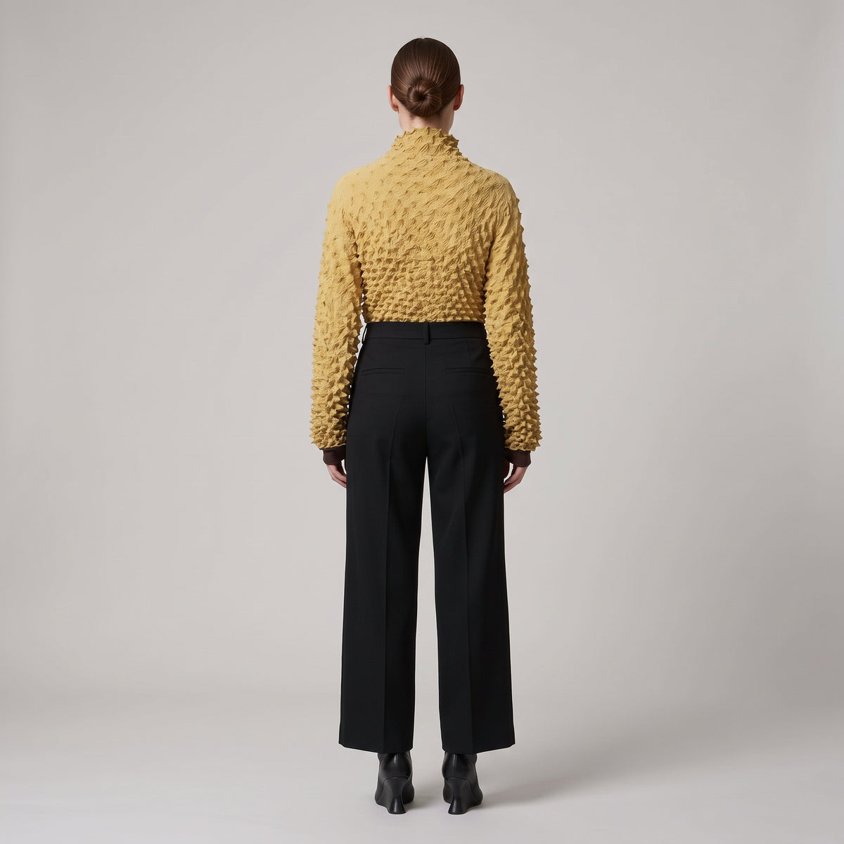 BUNZABURO Textured Honey Mustard Blouse - view 5