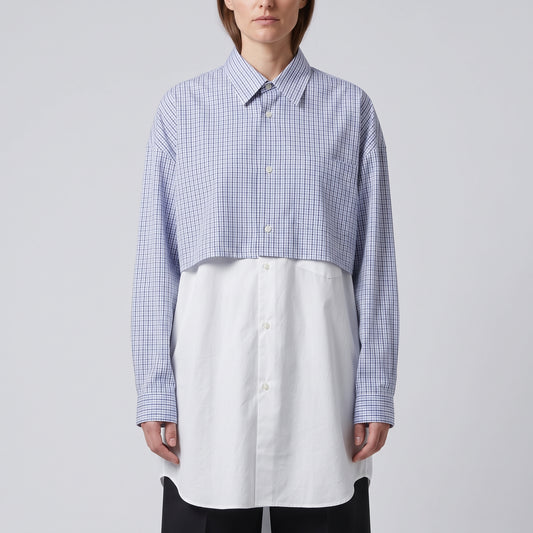 CDG SHIRT Paneled Micro-Check Cotton Shirt - view 2