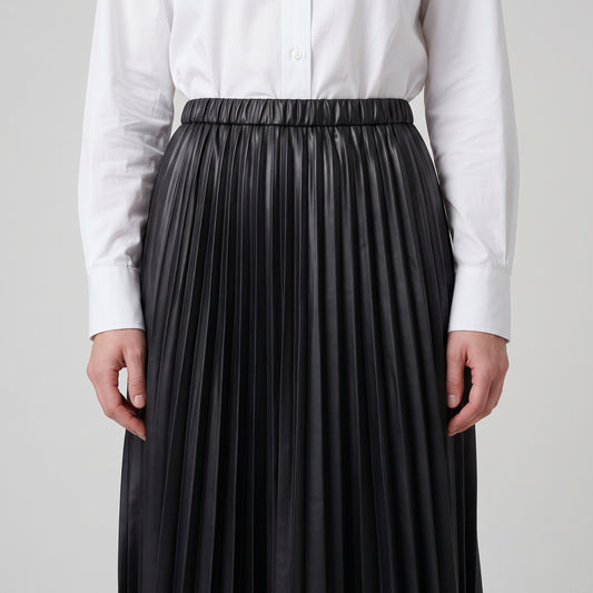 JUNYA WATANABE Pleated Faux Leather Midi Skirt - view 2