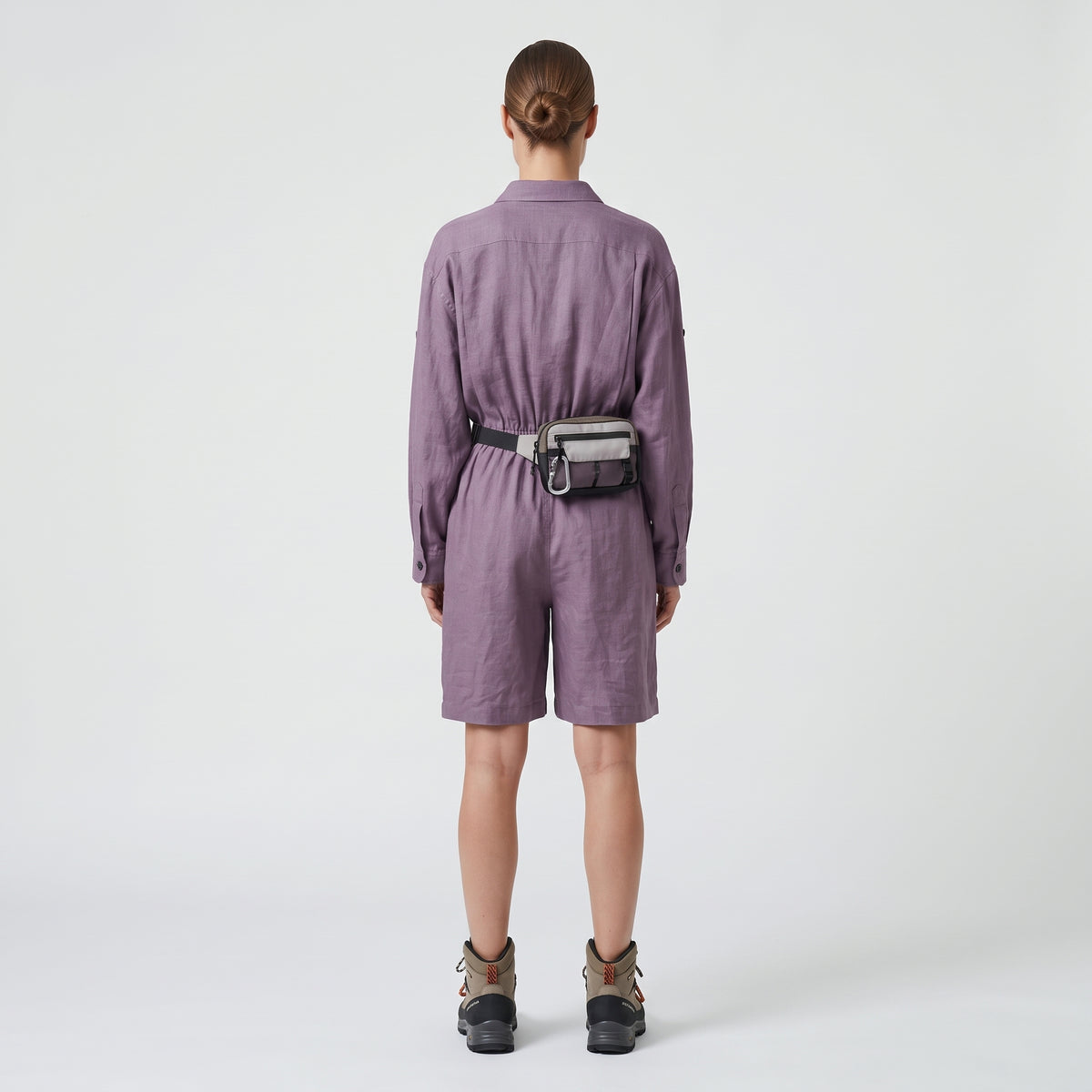 HYKE Linen Drawstring Utility Jumpsuit - view 5