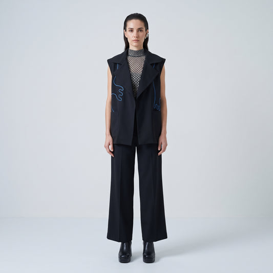 AHMED AMER Abstract Embroidered Tailored Vest - view 2