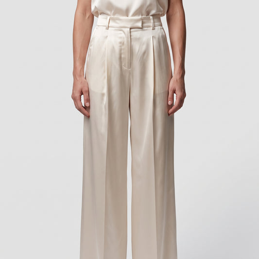Elegant Satin Wide-Leg Trousers