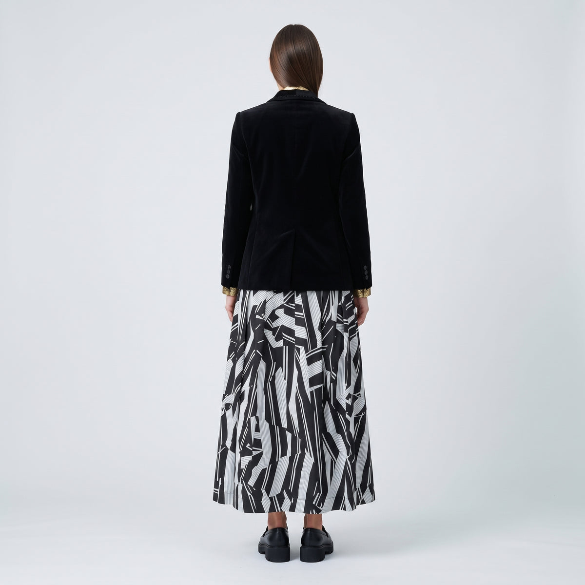 Abstract Geometric Midi Skirt