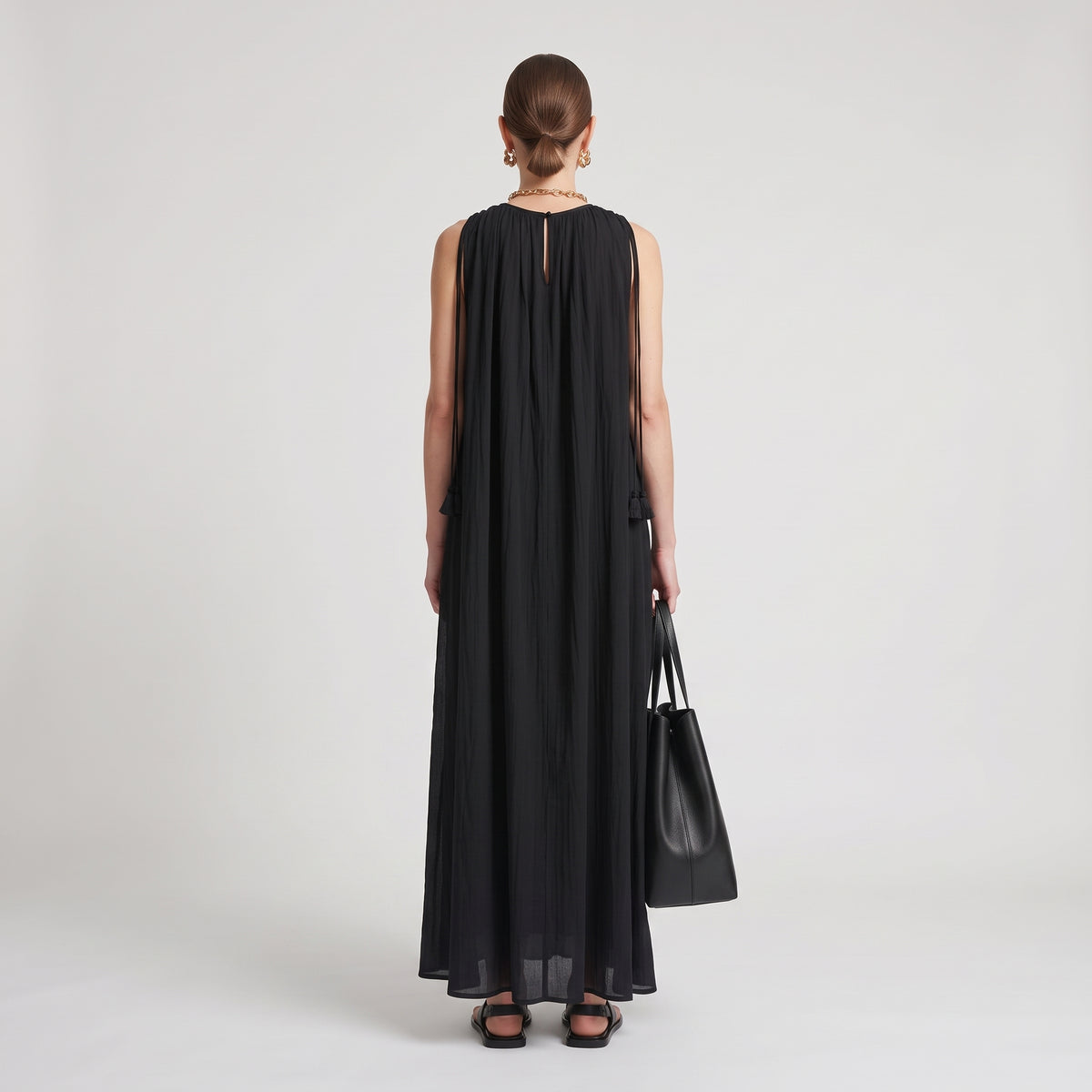 Sleeveless Gathered Maxi Dress